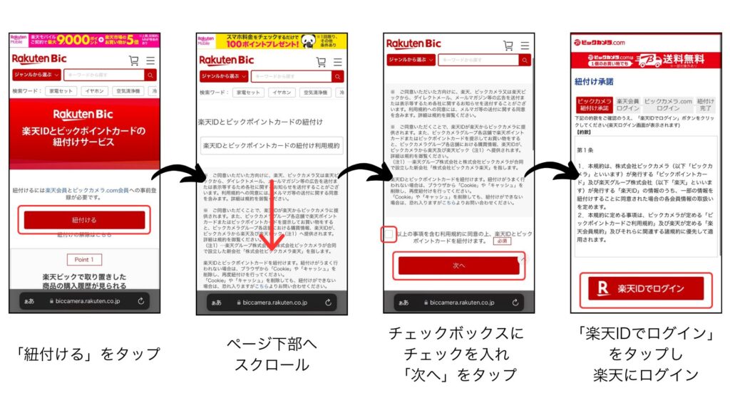 ビックカメラと楽天IDの紐付け方法